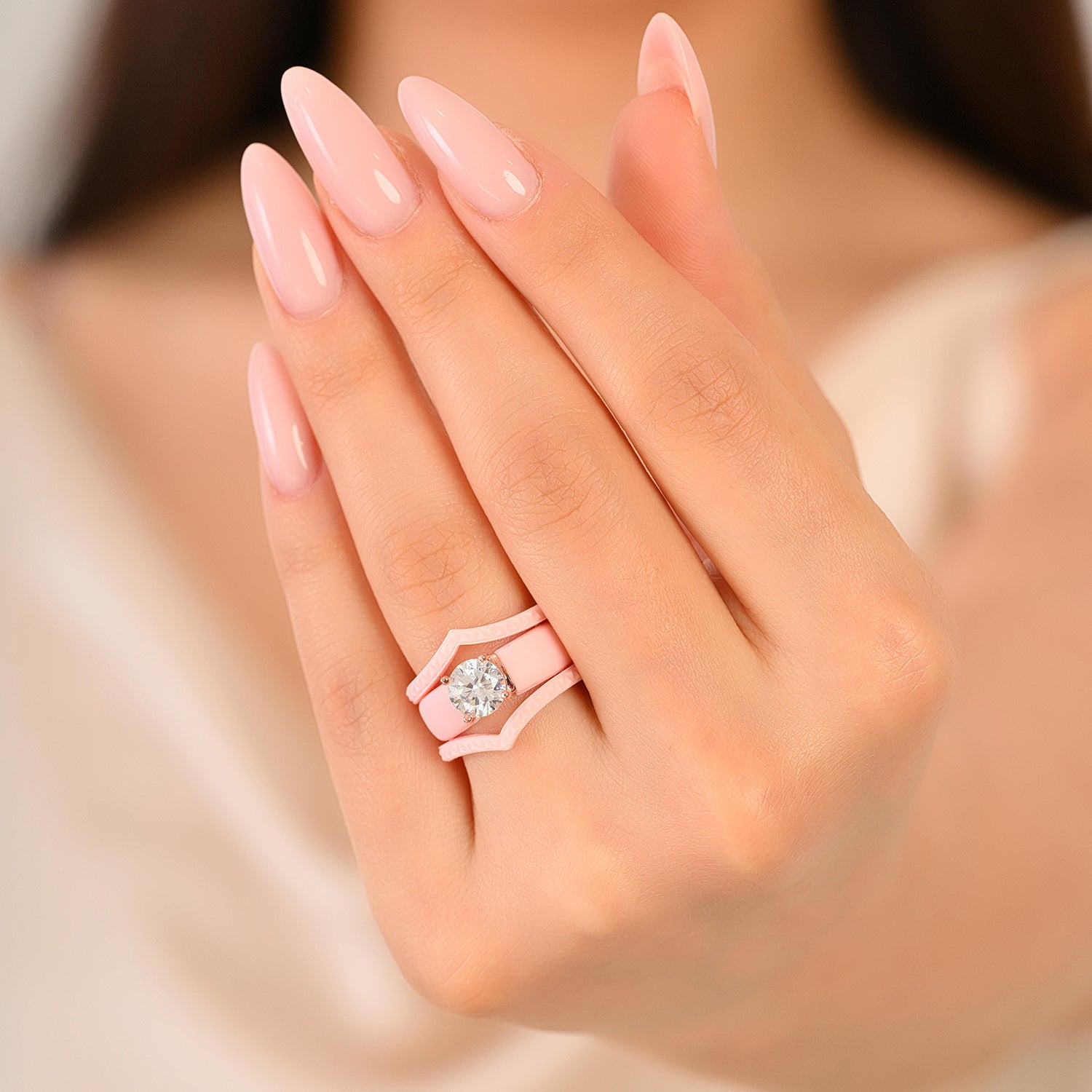 Silicone Ring Stackable Set – 7mm Round Solitaire CZ | Patented Design - GlowStone Collection