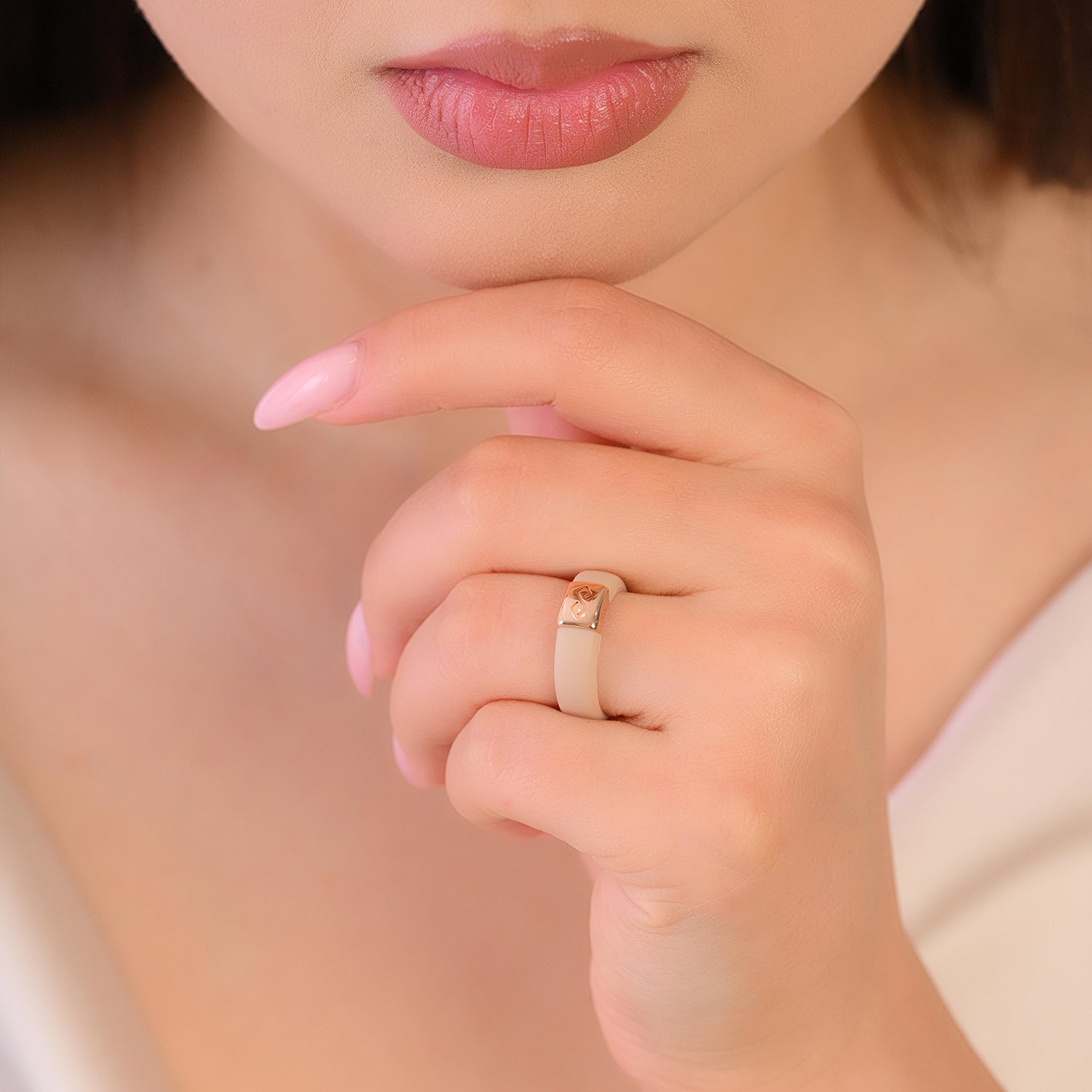 Women's Silicone Wedding Ring with Metal Plate - U.S. Patented Design