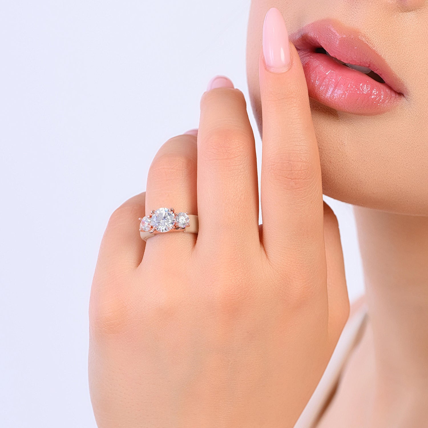 Rinfit Silicone Ring with Three Round CZ Stones - Patented
