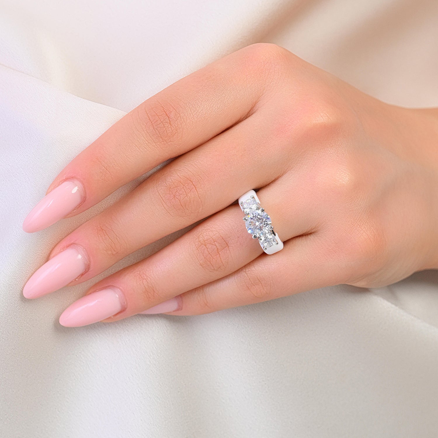 Rinfit Silicone Ring with Three Round CZ Stones - Patented