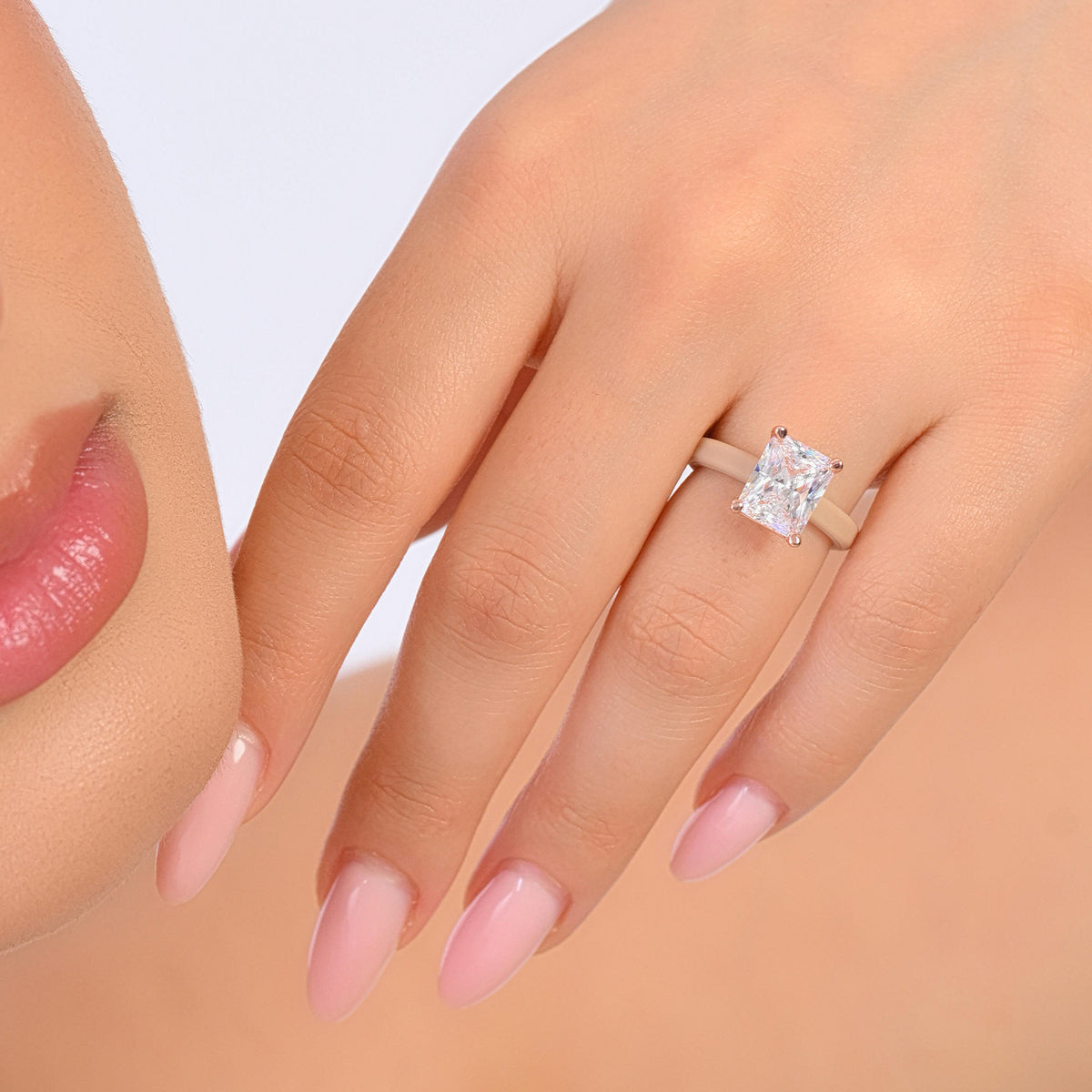 Rinfit Thin Silicone Ring – 10×8 mm Emerald Cut CZ | Patented Design - GlowStone Collection