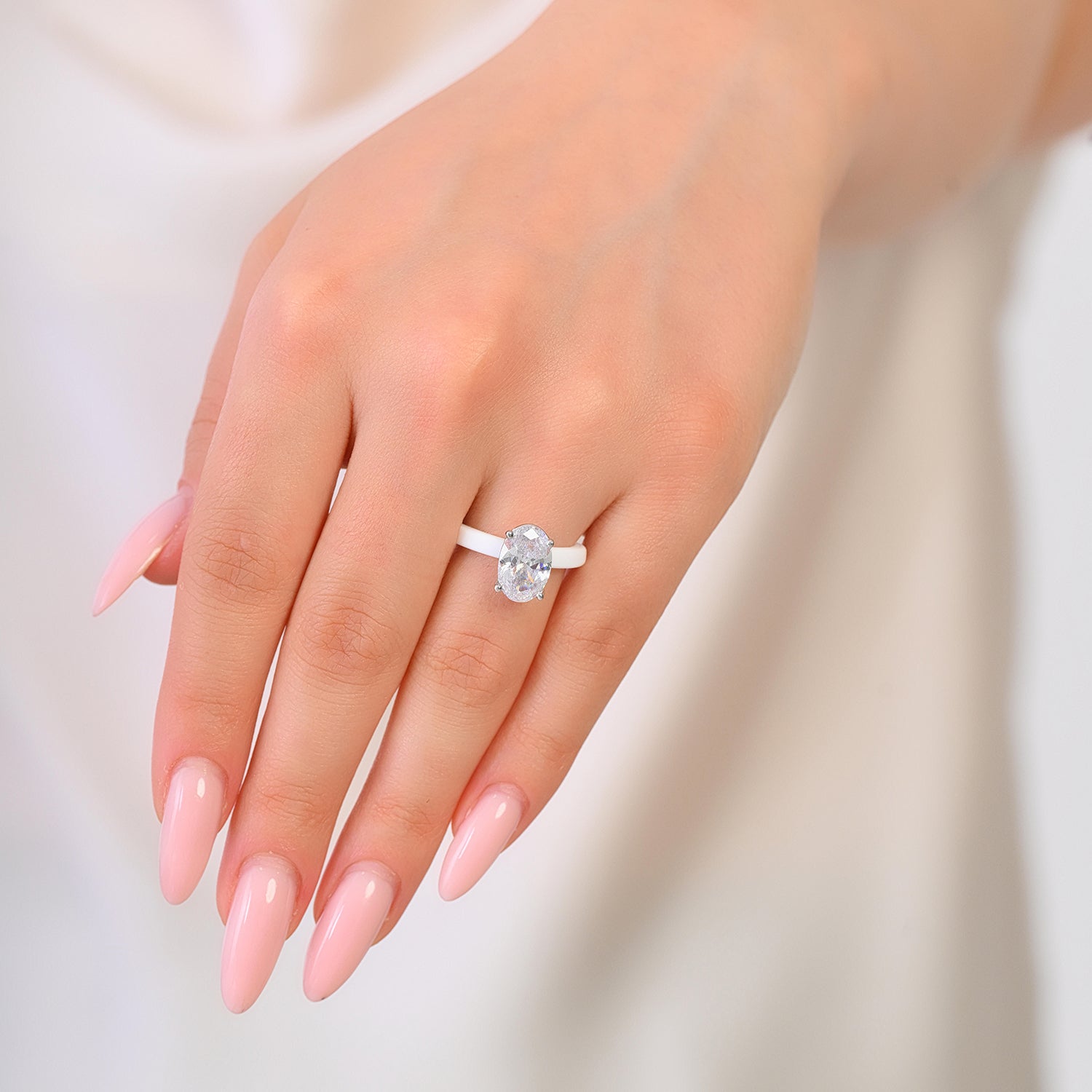 Rinfit Thin Silicone Ring for Women - Oval Cut CZ | Patented Design