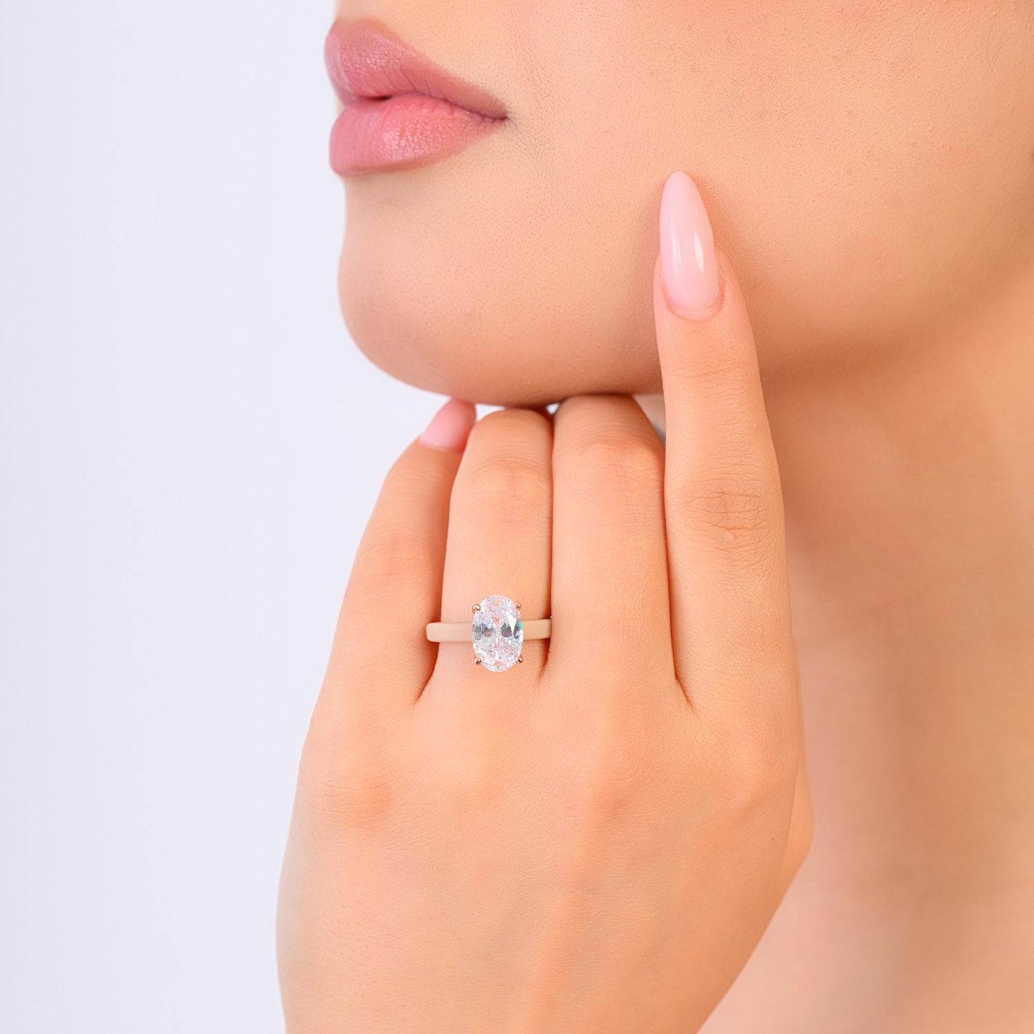 Rinfit Thin Silicone Ring for Women - Oval Cut CZ | Patented Design