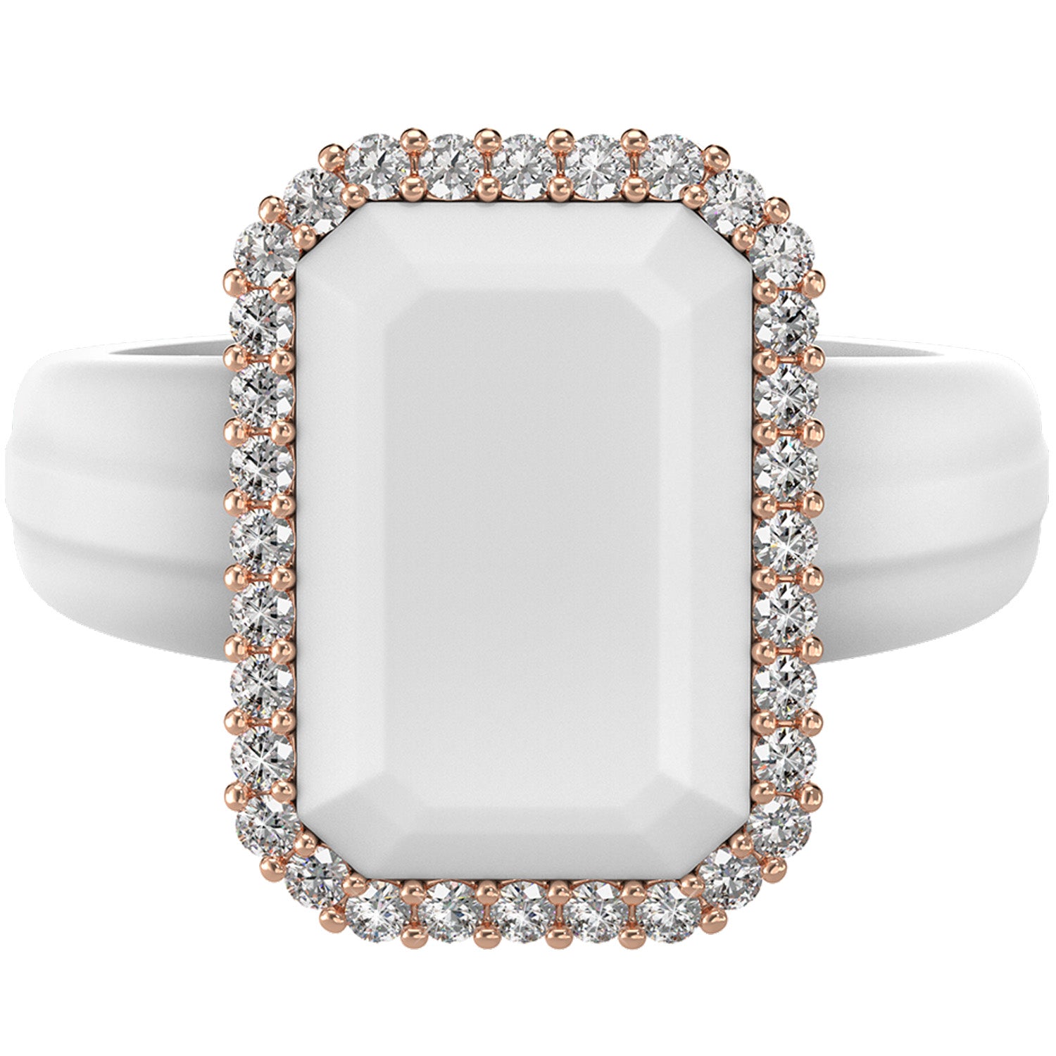 Emerald Silicone Ring with Metal Frame & CZ Stones for Women - Patented Design