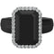 Emerald Silicone Ring with Metal Frame & CZ Stones for Women - Patented Design