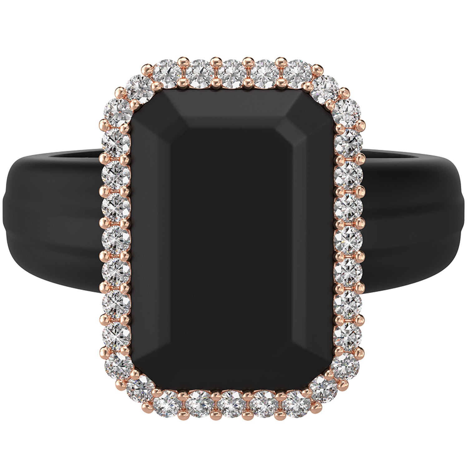 Emerald Silicone Ring with Metal Frame & CZ Stones for Women - Patented Design