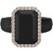 Emerald Silicone Ring with Metal Frame & CZ Stones for Women - Patented Design