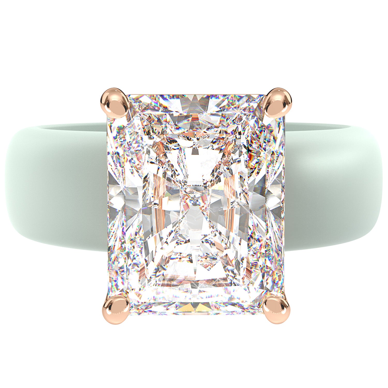 Silicone Ring – 10×8 mm Emerald Cut CZ | Patented Design - GlowStone Collection