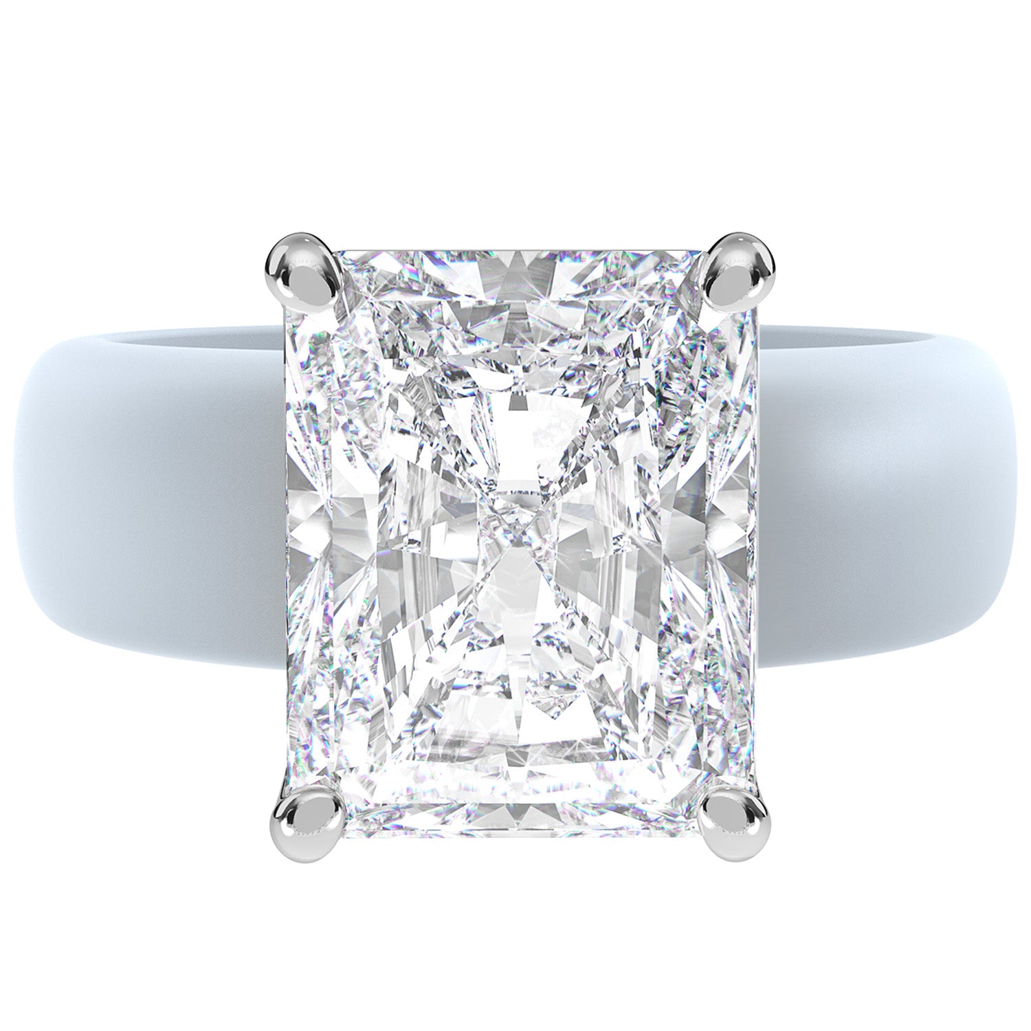 Silicone Ring – 10×8 mm Emerald Cut CZ | Patented Design - GlowStone Collection