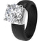 Silicone Ring – 7mm Round Solitaire CZ | Patented Design - GlowStone Collection by Rinfit