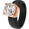 Silicone Ring – 7mm Round Solitaire CZ | Patented Design - GlowStone Collection by Rinfit