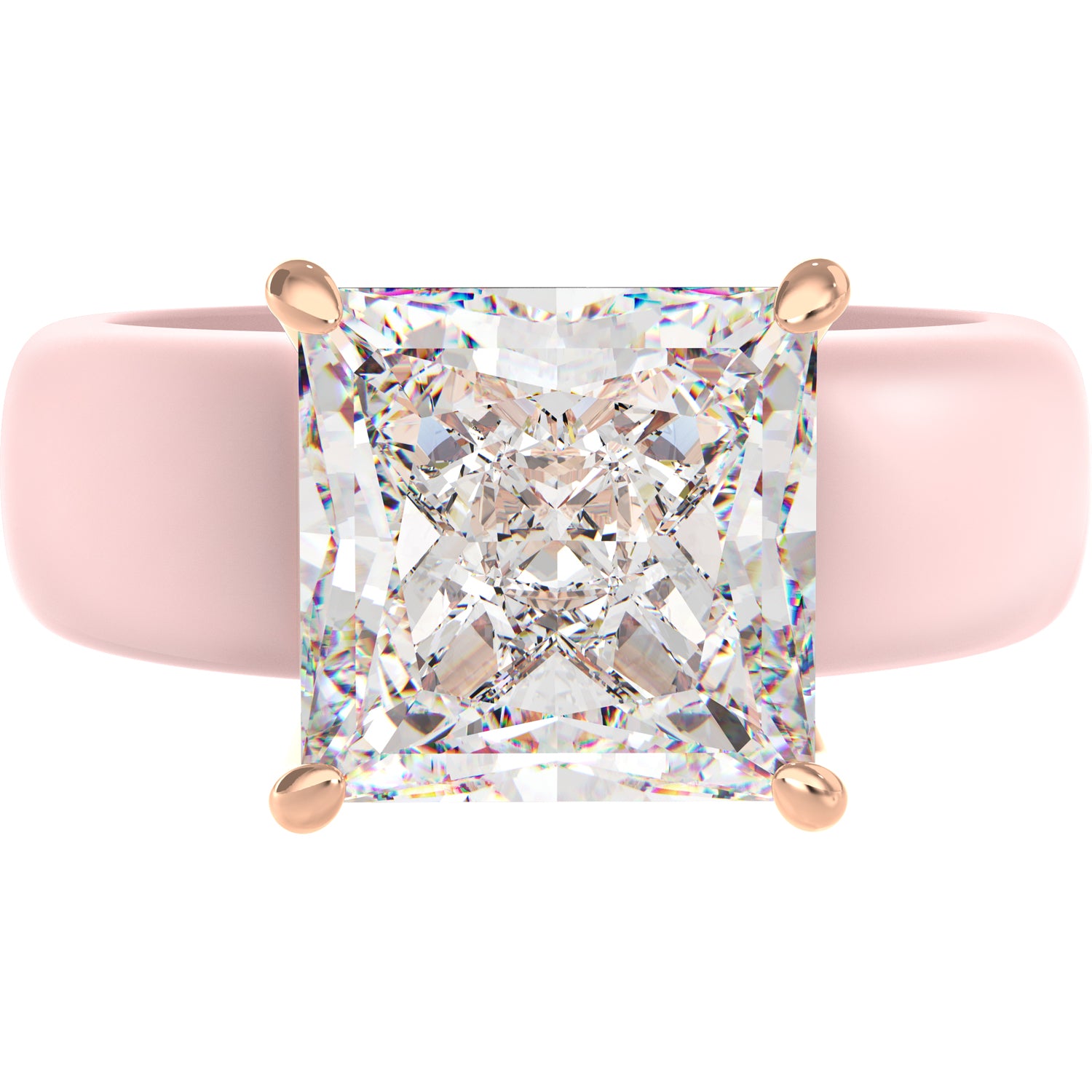 Silicone Ring – 8×8 mm Princess Cut CZ | Patented Design - GlowStone Collection