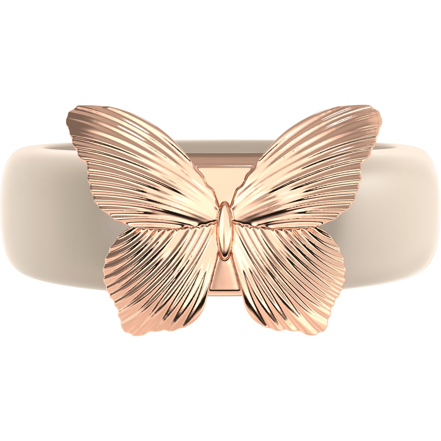 Butterfly Collection - Women's Silicone Rings with Stainless Steel Butterfly - Patent Pending