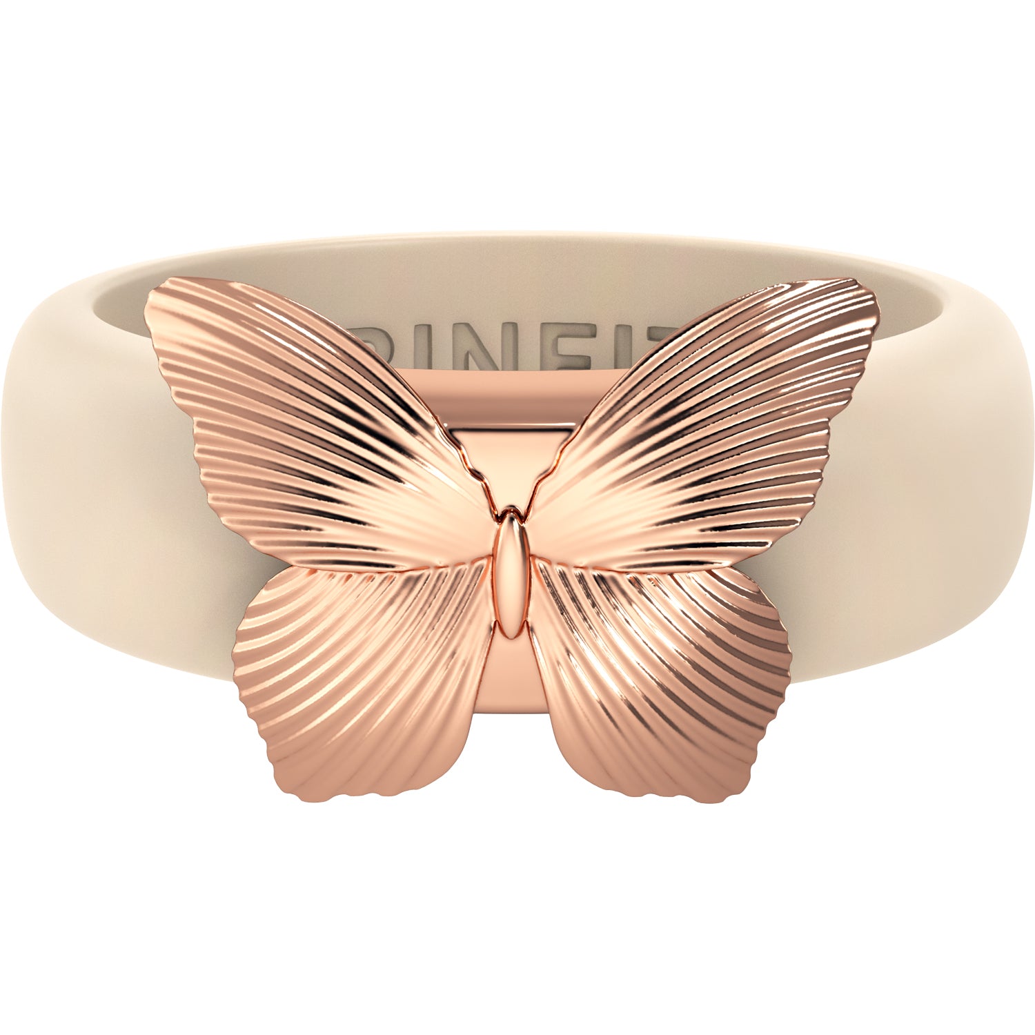 Butterfly Collection - Women's Silicone Rings with Stainless Steel Butterfly - Patent Pending