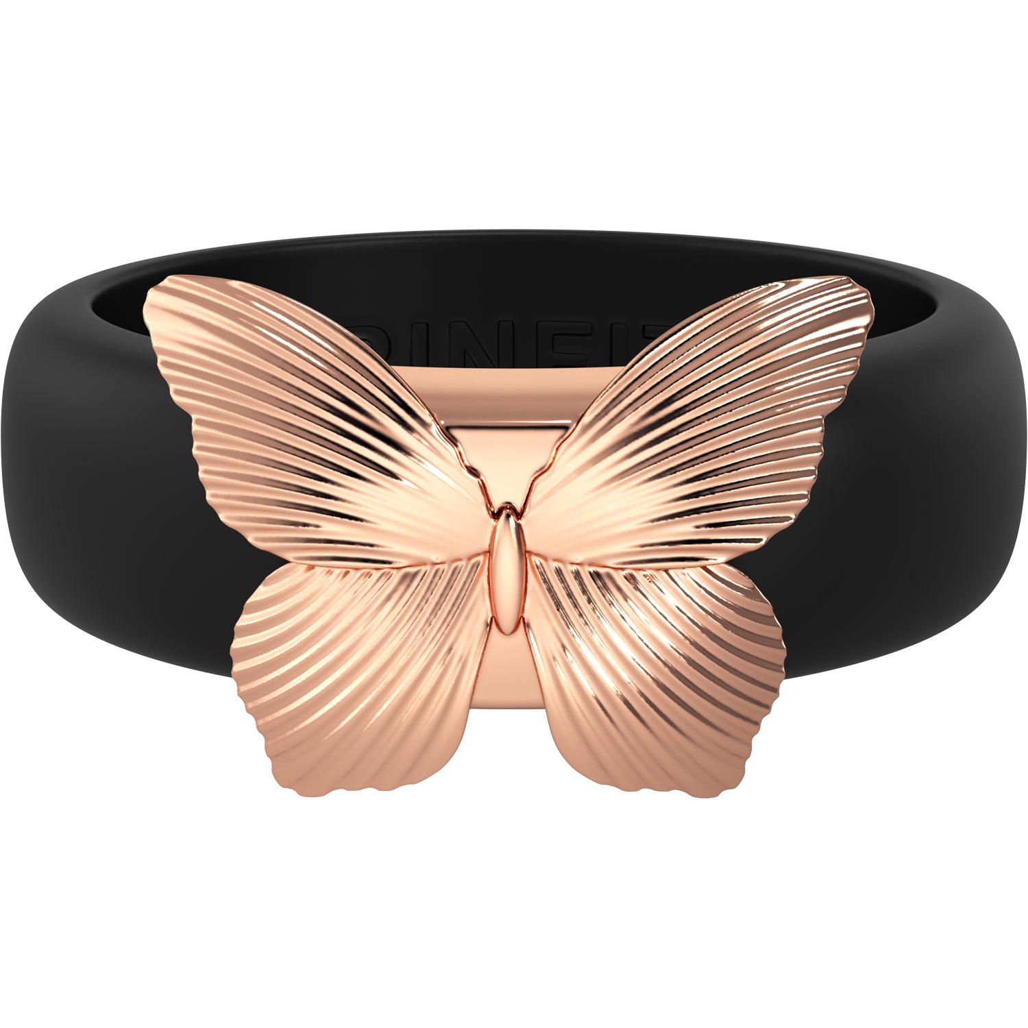 Butterfly Collection - Women's Silicone Rings with Stainless Steel Butterfly - Patent Pending