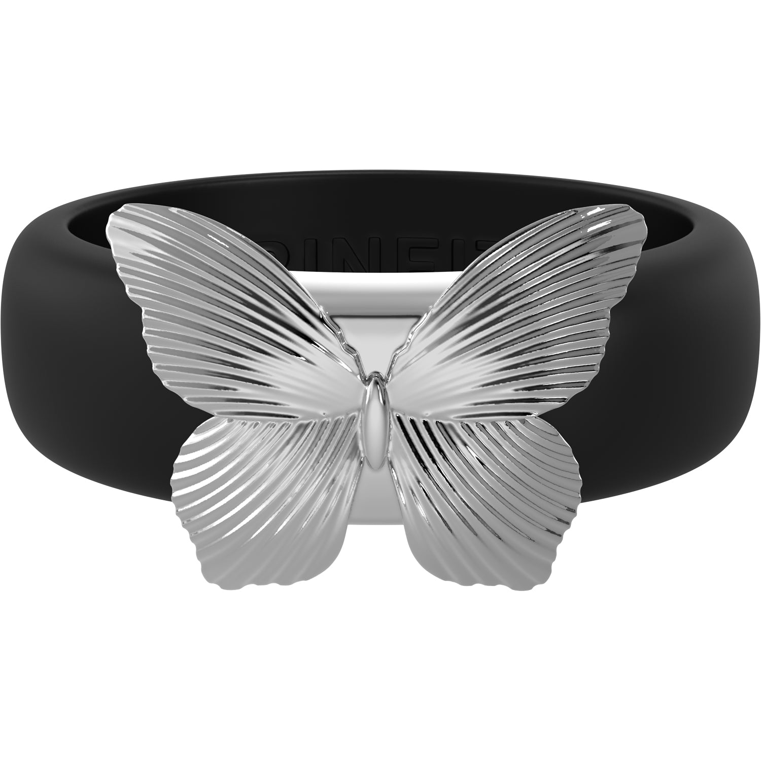 Butterfly Collection - Women's Silicone Rings with Stainless Steel Butterfly - Patent Pending