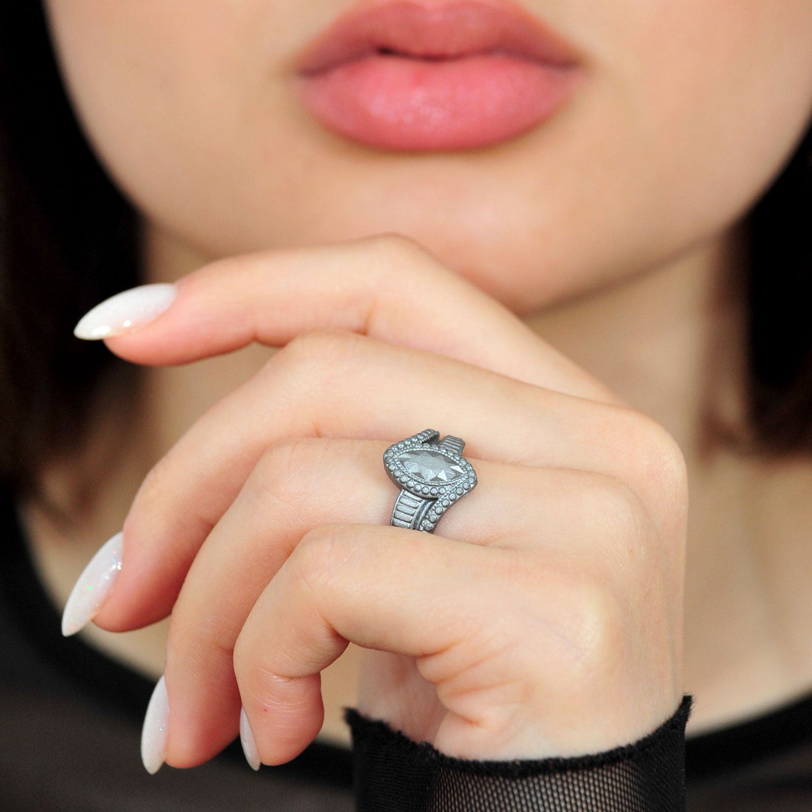 Rinfit Silicone Rings for Women - Marquise with 4 Stackable Rings - Silicone Diamond Rings Wedding Bands Women