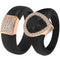 Silicone Rings Set with Metal & Pear CZ Stone