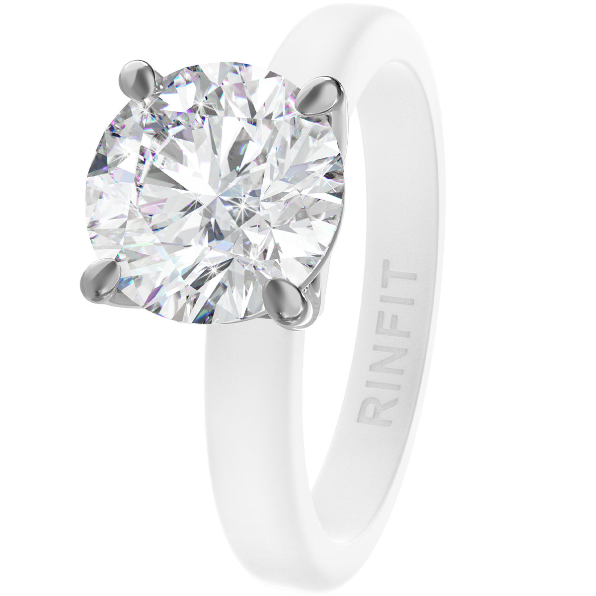 Rinfit Thin Silicone Ring with Round cut CZ | Patented Design