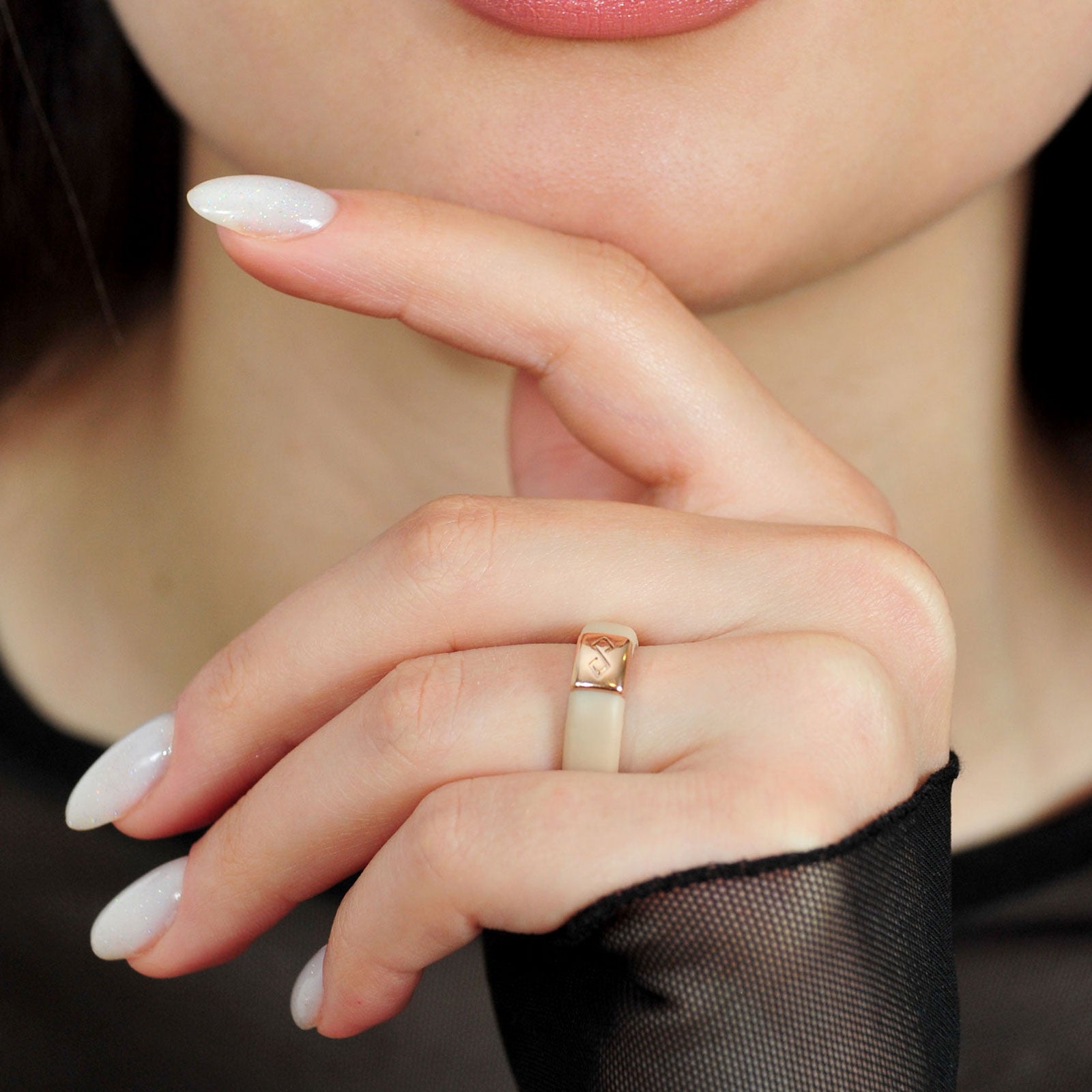 Silicone Wedding Ring Sets for Couple - MetalBar & MetalInfinity Collection.  (Black - Gunmetal Gray / Nude -Rose gold)