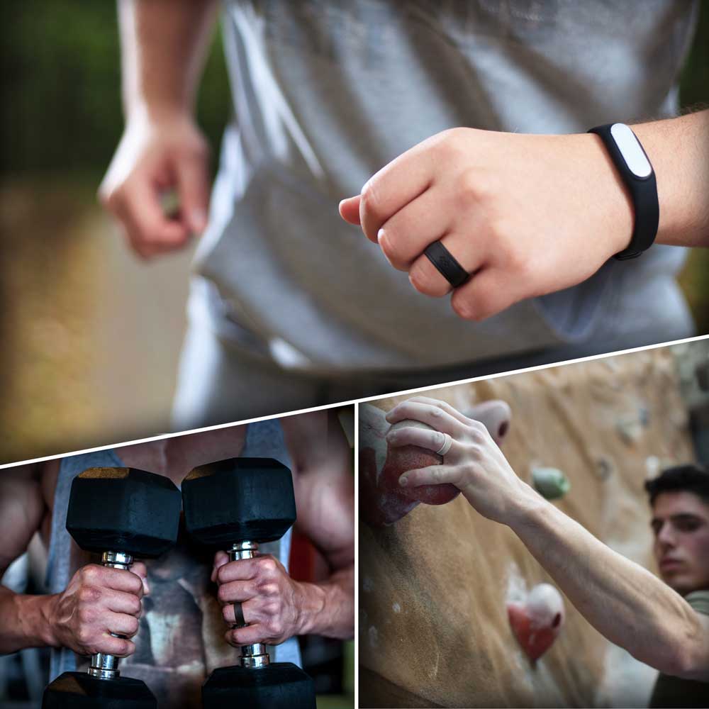 GIFT RING Men's Infinity Silicone Ring. Soft, Comfortable & Durable Wedding Band. US Design Patent