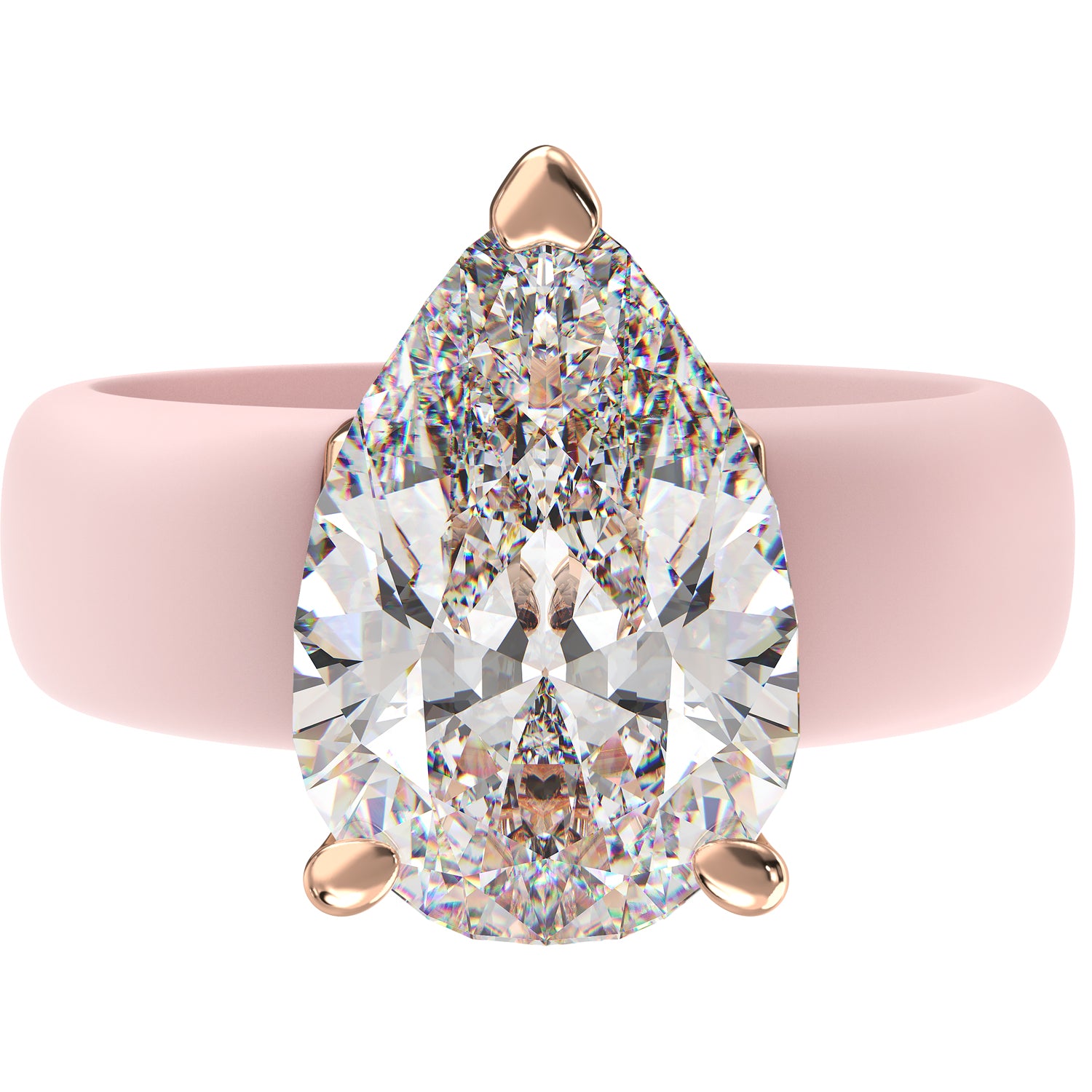 Silicone Ring – 8×12 mm Pear Cut CZ | Patent-Pending Design - GlowStone Collection