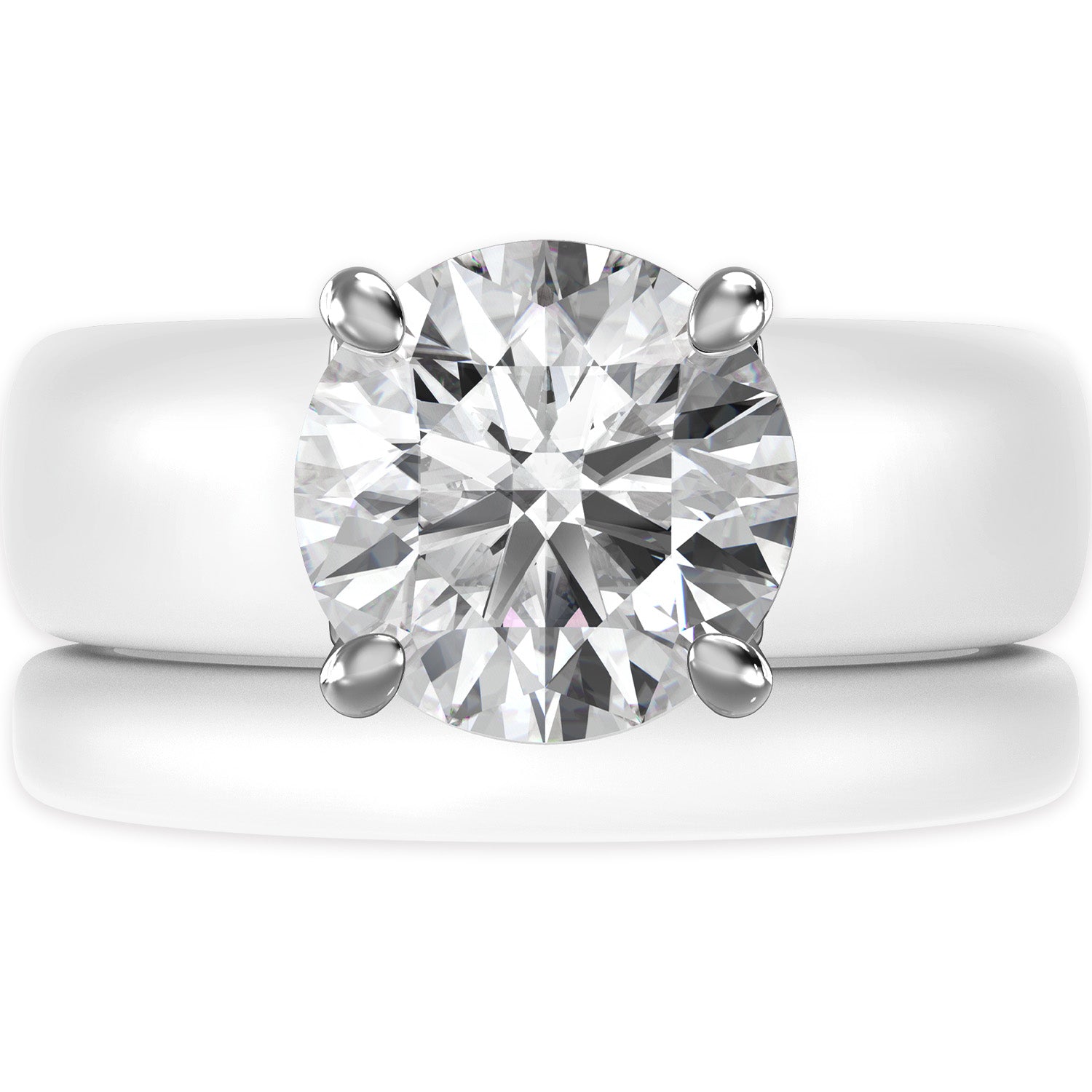 Round Cut CZ Silicone Ring Set for Women, Stackable 2-Ring Set, 7 mm Round Cut CZ | Patented Design - GlowStone Collection
