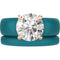 Round Cut CZ Silicone Ring Set for Women, Stackable 2-Ring Set, 7 mm Round Cut CZ | Patented Design - GlowStone Collection