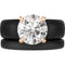 Round Cut CZ Silicone Ring Set for Women, Stackable 2-Ring Set, 7 mm Round Cut CZ | Patented Design - GlowStone Collection