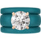Round Cut Silicone Ring Set for Women, 2 Thin Stackable Rings - 7 mm Round Cut CZ | Patented Design - GlowStone Collection