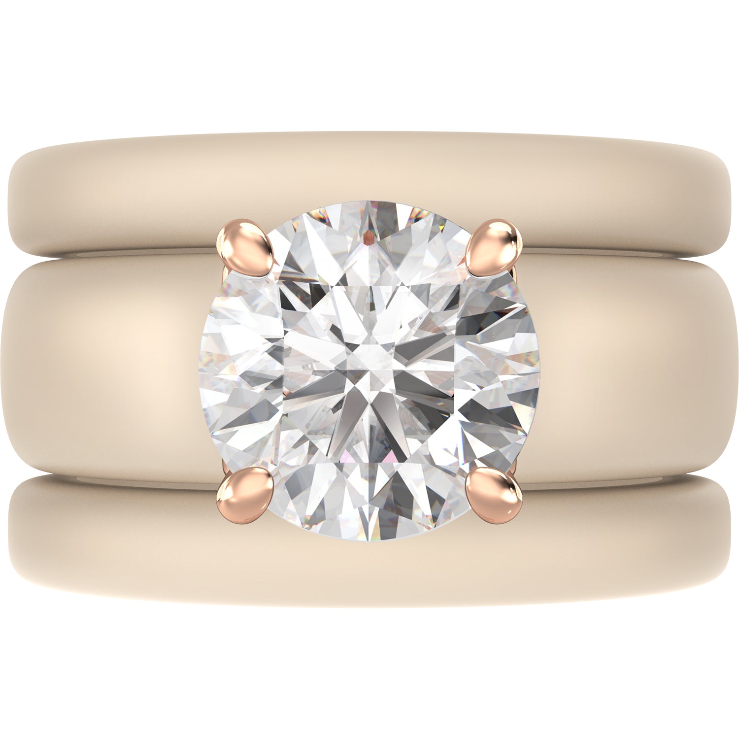 Round Cut Silicone Ring Set for Women, 2 Thin Stackable Rings - 7 mm Round Cut CZ | Patented Design - GlowStone Collection