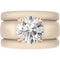 Round Cut Silicone Ring Set for Women, 2 Thin Stackable Rings - 7 mm Round Cut CZ | Patented Design - GlowStone Collection
