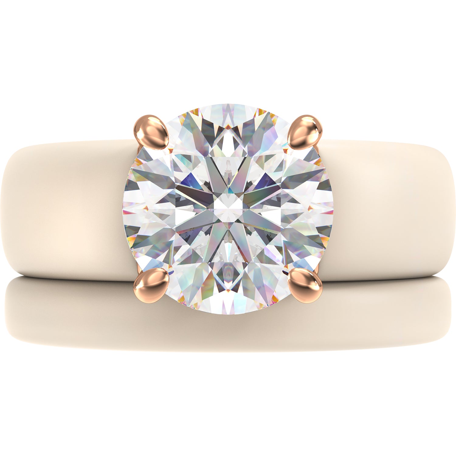 Round Cut CZ Silicone Ring Set for Women, Stackable 2-Ring Set, 7 mm Round Cut CZ | Patented Design - GlowStone Collection