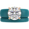 Round Cut CZ Silicone Ring Set for Women, Stackable 2-Ring Set, 7 mm Round Cut CZ | Patented Design - GlowStone Collection