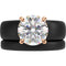 Round Cut CZ Silicone Ring Set for Women, Stackable 2-Ring Set, 7 mm Round Cut CZ | Patented Design - GlowStone Collection