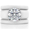 Round Cut Silicone Ring Set for Women, 2 Thin Stackable Rings - 7 mm Round Cut CZ | Patented Design - GlowStone Collection