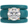 Round Cut Silicone Ring Set for Women, 2 Thin Stackable Rings - 7 mm Round Cut CZ | Patented Design - GlowStone Collection