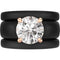 Round Cut Silicone Ring Set for Women, 2 Thin Stackable Rings - 7 mm Round Cut CZ | Patented Design - GlowStone Collection