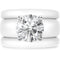 Round Cut Silicone Ring Set for Women, 2 Thin Stackable Rings - 7 mm Round Cut CZ | Patented Design - GlowStone Collection