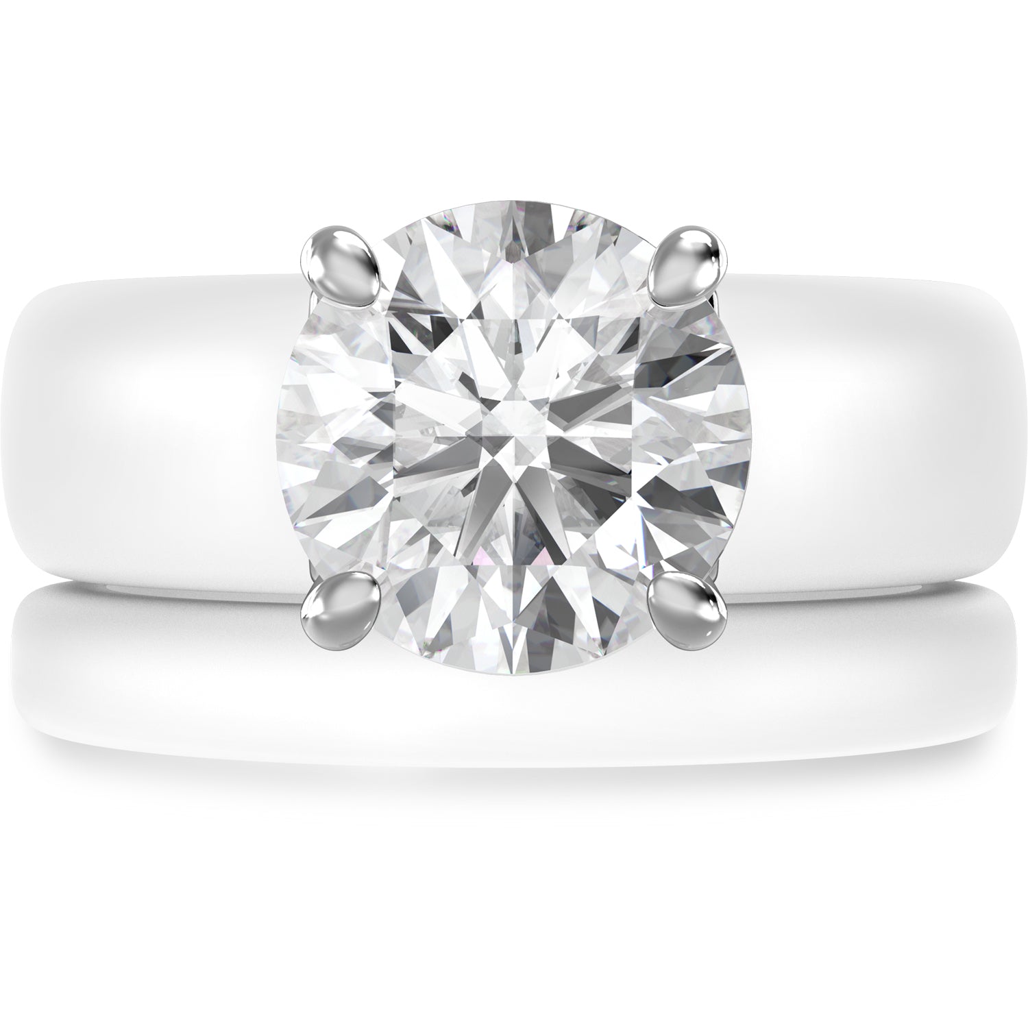 Round Cut CZ Silicone Ring Set for Women, Stackable 2-Ring Set, 7 mm Round Cut CZ | Patented Design - GlowStone Collection