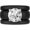 Round Cut Silicone Ring Set for Women, 2 Thin Stackable Rings - 7 mm Round Cut CZ | Patented Design - GlowStone Collection
