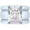Emerald Cut CZ Silicone Ring Set for Women, 2 Thin Stackable Rings, 10x8 mm CZ Stone, Patented Design, GlowStone Collection