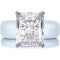 Emerald Cut CZ Silicone Ring Set for Women, Stackable 2-Ring Set, 10x8 mm CZ Stone, Thin Band, Patented Design, GlowStone Collection