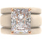 Emerald Cut CZ Silicone Ring Set for Women, 2 Thin Stackable Rings, 10x8 mm CZ Stone, Patented Design, GlowStone Collection