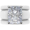 Emerald Cut CZ Silicone Ring Set for Women, 2 Thin Stackable Rings, 10x8 mm CZ Stone, Patented Design, GlowStone Collection