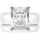 Emerald Cut CZ Silicone Ring Set for Women, Stackable 2-Ring Set, 10x8 mm CZ Stone, Thin Band, Patented Design, GlowStone Collection