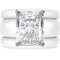 Emerald Cut CZ Silicone Ring Set for Women, 2 Thin Stackable Rings, 10x8 mm CZ Stone, Patented Design, GlowStone Collection