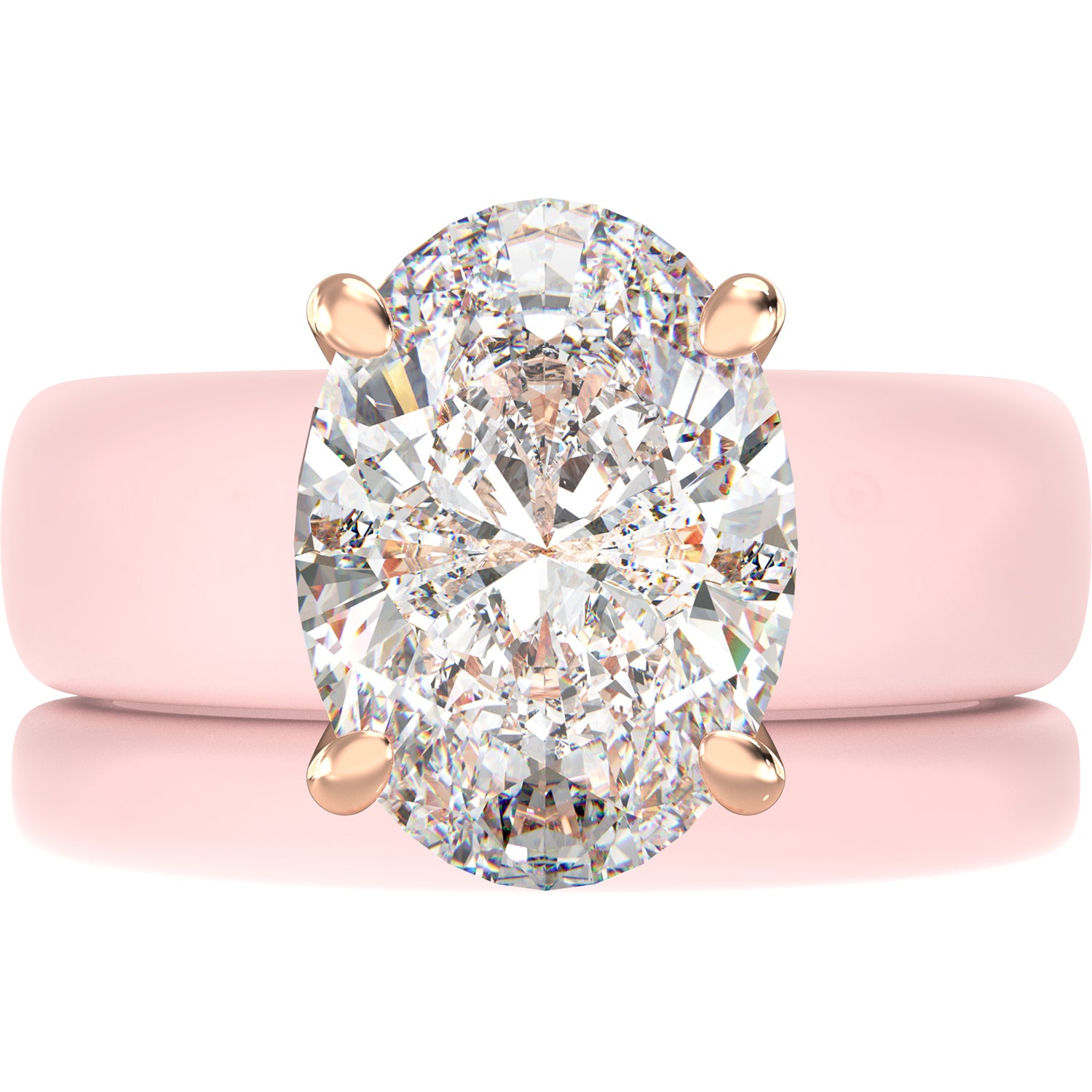 Oval Cut CZ Silicone Ring Set for Women, Stackable 2-Ring Set, 11×8 mm Oval Cut CZ | Patented Design - GlowStone Collection