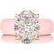 Oval Cut CZ Silicone Ring Set for Women, Stackable 2-Ring Set, 11×8 mm Oval Cut CZ | Patented Design - GlowStone Collection