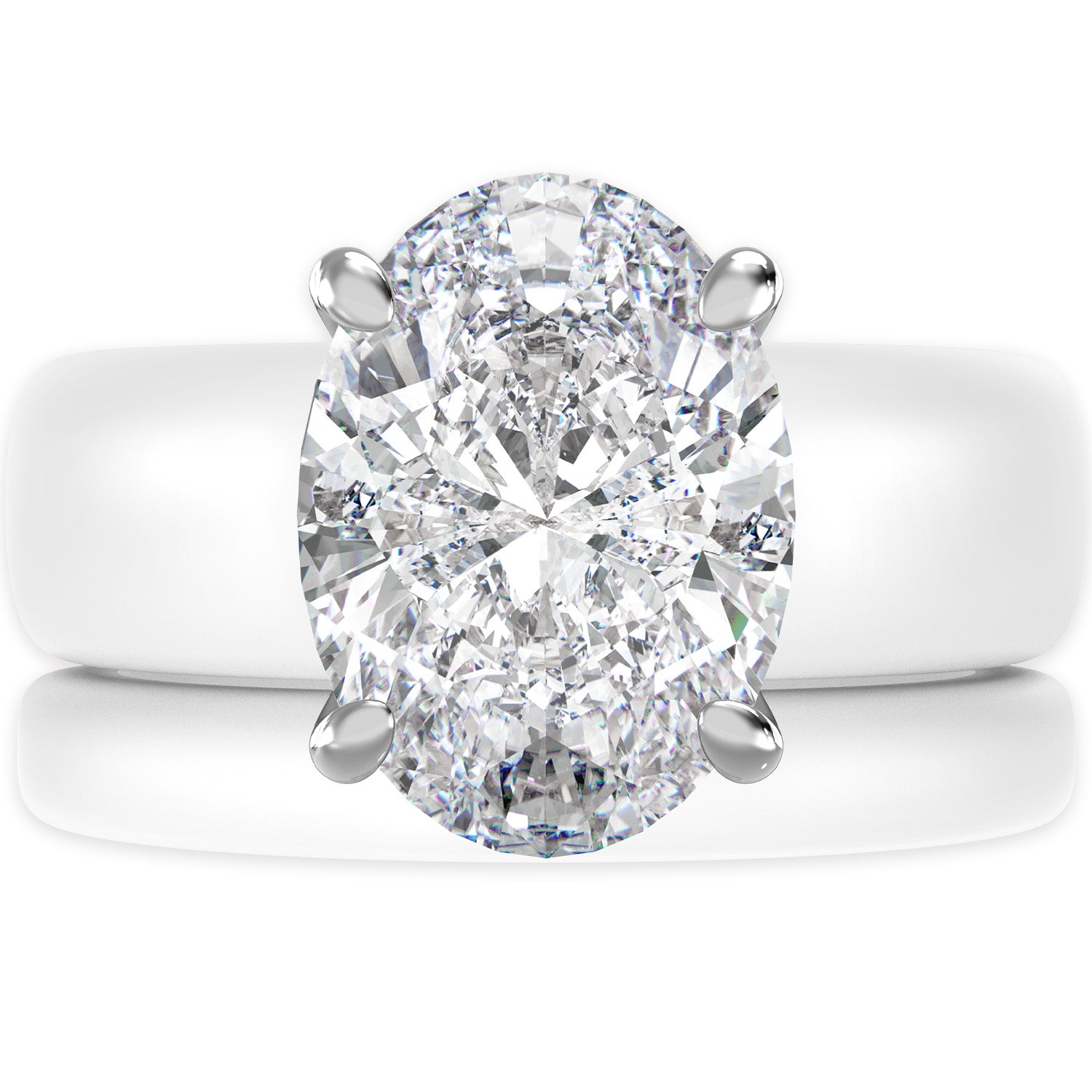 Oval Cut CZ Silicone Ring Set for Women, Stackable 2-Ring Set, 11×8 mm Oval Cut CZ | Patented Design - GlowStone Collection